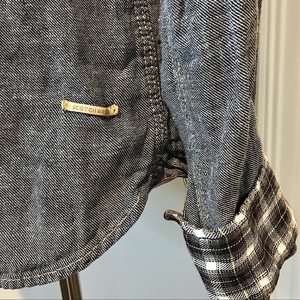 Scotch & Soda Gray Chambray / Denim Button Down Top